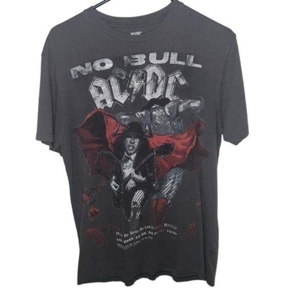 AC/DC Rockware Mens No Bull Concert T-Shirt Black Graphic Tee Size M - Picture 1 of 9